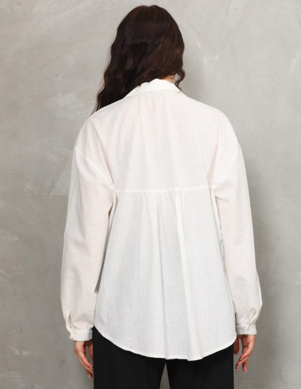 Ara Dantel Şerit Detaylı Gömlek