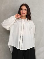 Ara Dantel Şerit Detaylı Gömlek