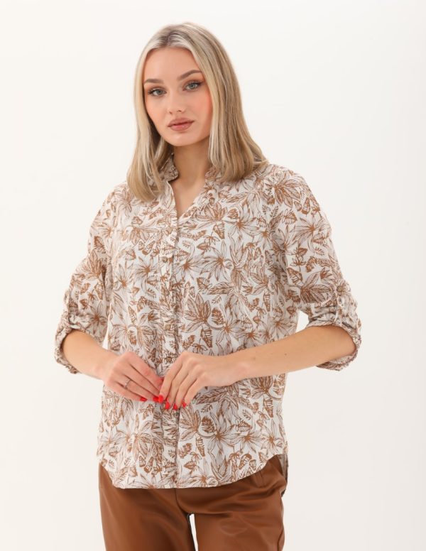 C Yaka Kolları Apoletli Gömlek