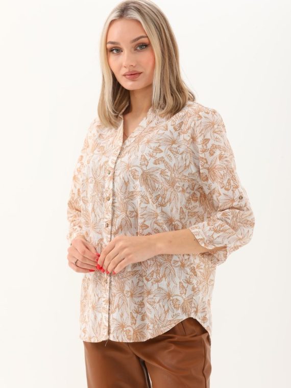 C Yaka Kolları Apoletli Gömlek