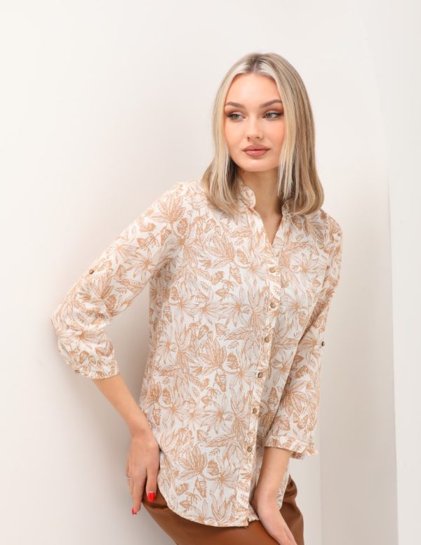 C Yaka Kolları Apoletli Gömlek