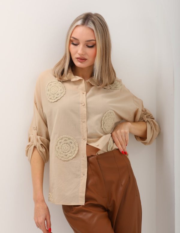 Dantel Aplike Gömlek