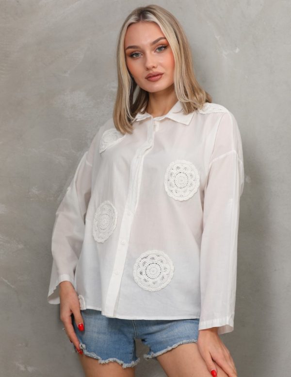 Dantel Aplike Gömlek