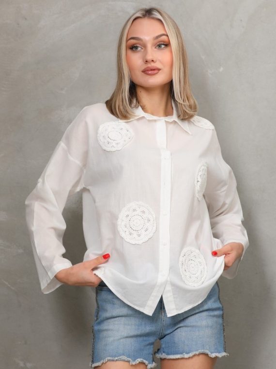 Dantel Aplike Gömlek