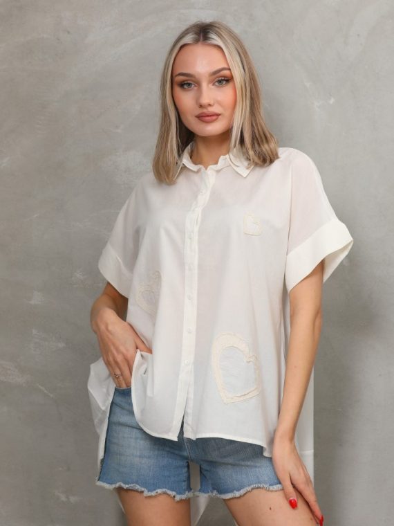Kalp Nakış Detaylı Gömlek
