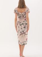 Önden Yırtmaçlı Balon Kol Detaylı Elbise