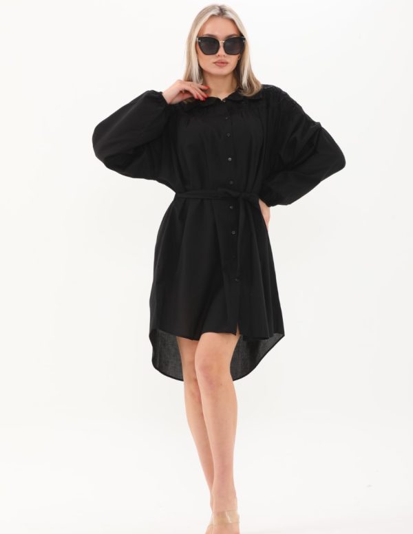 Robası Nakış Detaylı Kemerli Elbise