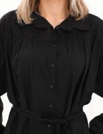 Robası Nakış Detaylı Kemerli Elbise