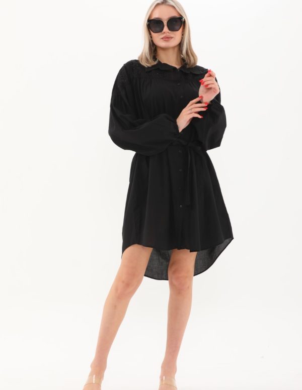 Robası Nakış Detaylı Kemerli Elbise