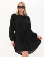 Robası Nakış Detaylı Kemerli Elbise