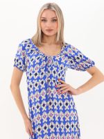 Yakası Büzmeli Uzun Elbise