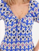 Yakası Büzmeli Uzun Elbise