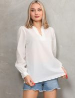 Yakası Fisto Güpür Detaylı Gömlek