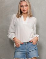 Yakası Fisto Güpür Detaylı Gömlek