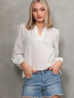 Yakası Fisto Güpür Detaylı Gömlek