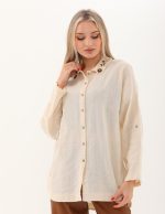 Yakası Taş İşleme Detaylı Gömlek