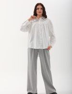 Çizgi Varak Desenli Gömlek