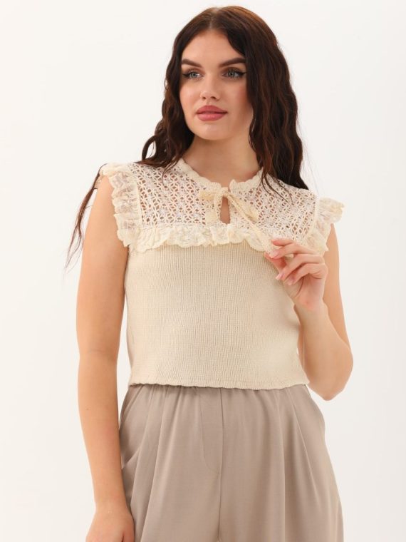 Dantel Brode Detaylı Triko Bluz