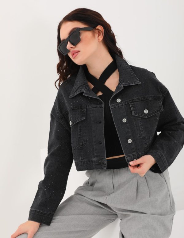 Dizili Taş Detaylı Ceket