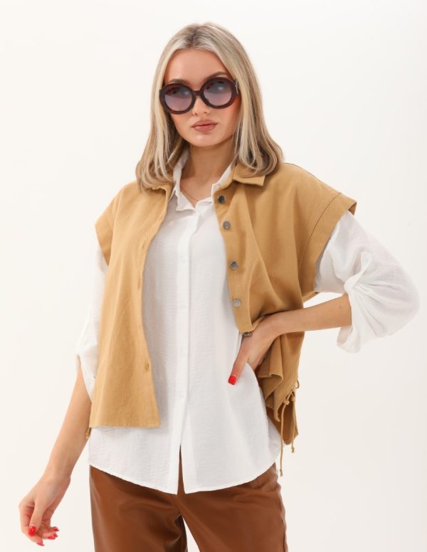 Düşük Kollu Yandan Bağcıklı Yelek