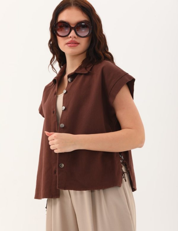 Düşük Kollu Yandan Bağcıklı Yelek