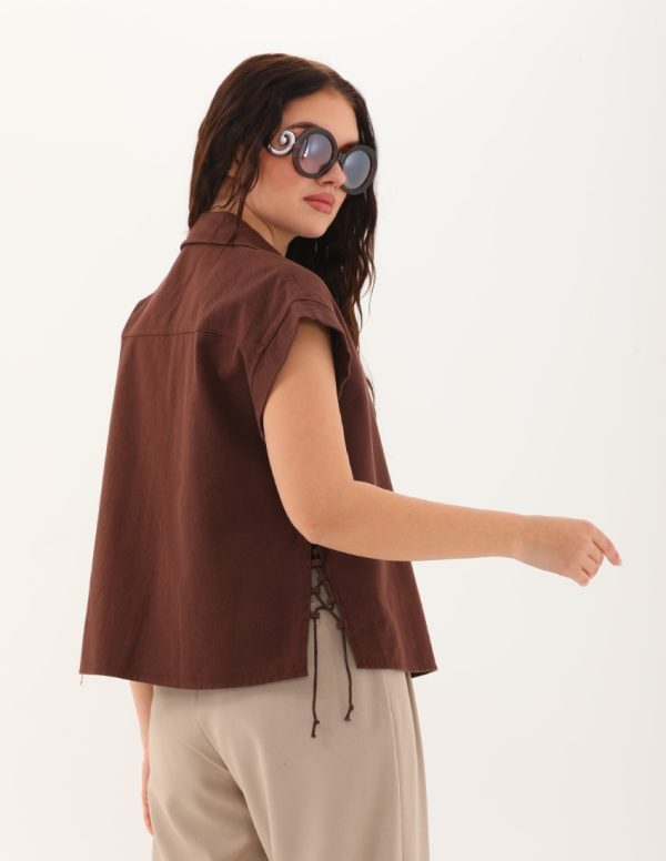 Düşük Kollu Yandan Bağcıklı Yelek