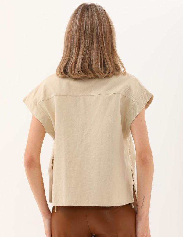 Düşük Kollu Yandan Bağcıklı Yelek