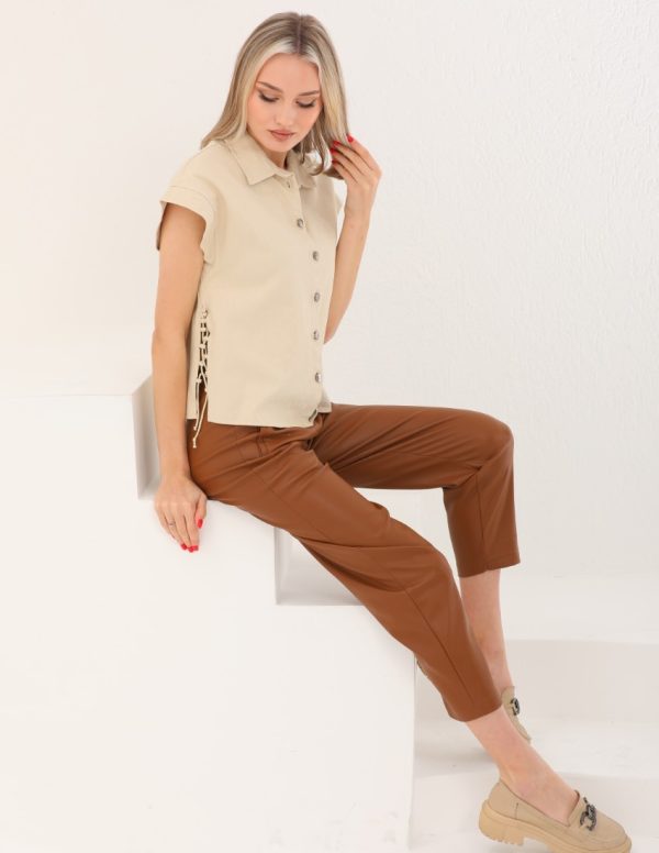 Düşük Kollu Yandan Bağcıklı Yelek