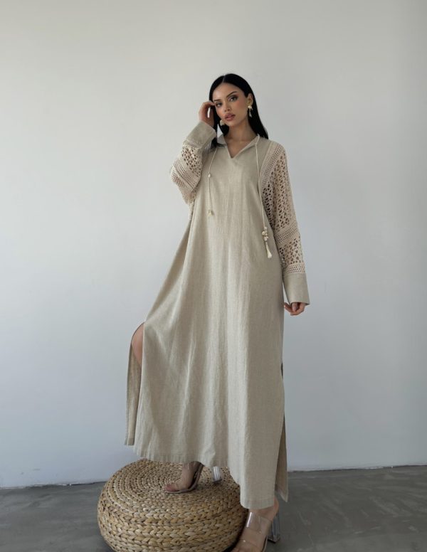 Güpür Dantel Detaylı Elbise