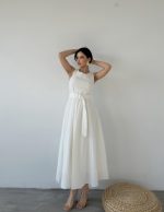 Kemer Detaylı Uzun Elbise