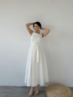 Kemer Detaylı Uzun Elbise