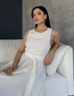 Kemer Detaylı Uzun Elbise