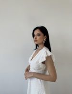 Kolları Fırfır Dantel Detaylı Elbise