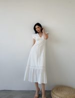 Kolları Fırfır Dantel Detaylı Elbise