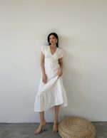 Kolları Fırfır Dantel Detaylı Elbise