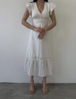 Kolları Fırfır Dantel Detaylı Elbise