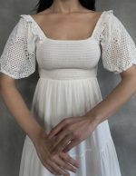 Kolları Ve Eteği Vual Güpür Detaylı Elbise