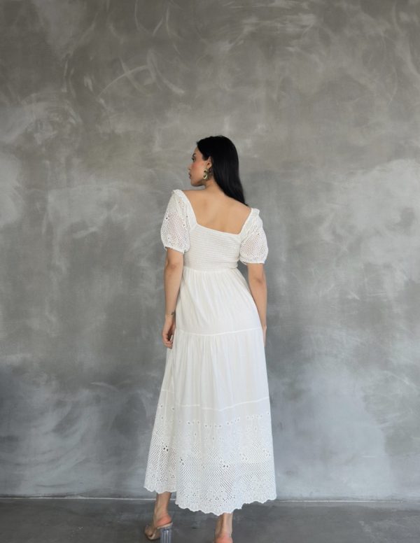 Kolları Ve Eteği Vual Güpür Detaylı Elbise