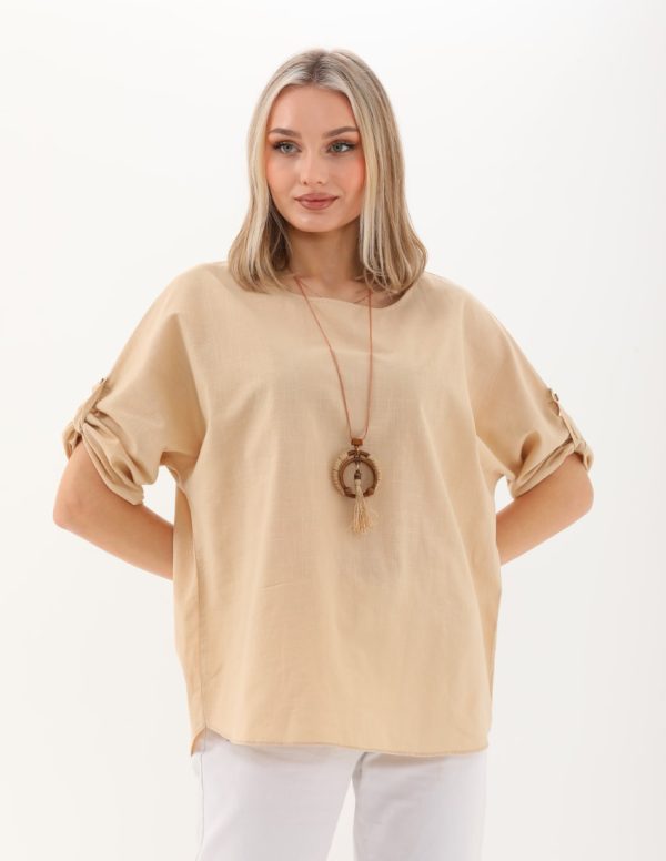 Kolyeli Yarasa Kollu Tunik