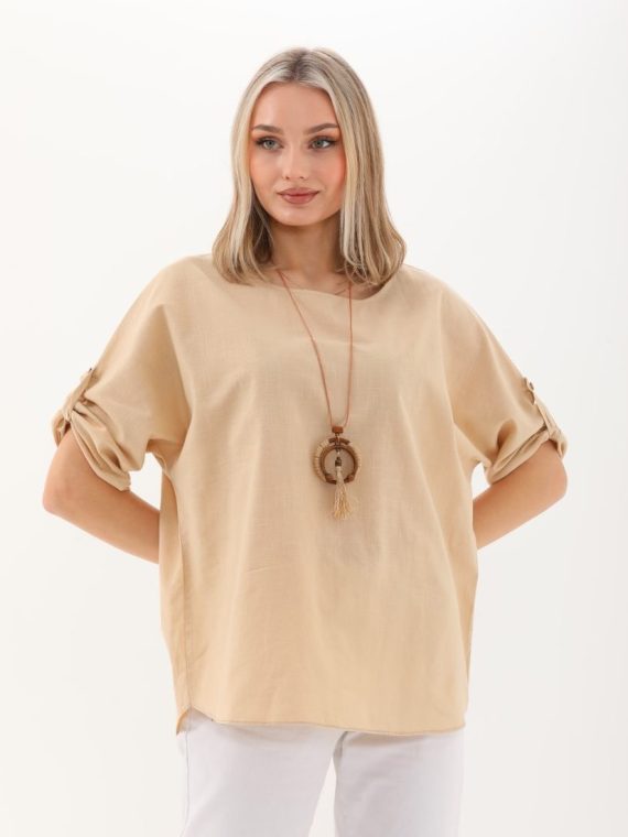 Kolyeli Yarasa Kollu Tunik