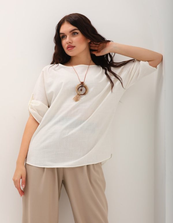 Kolyeli Yarasa Kollu Tunik