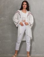 Nakış ve Püskül Detaylı Uzun Kimono