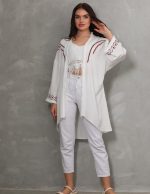 Nakış ve Püskül Detaylı Uzun Kimono