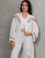 Nakış ve Püskül Detaylı Uzun Kimono