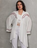 Nakış ve Püskül Detaylı Uzun Kimono