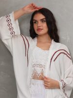 Nakış ve Püskül Detaylı Uzun Kimono