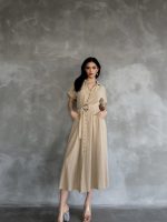 Önden Düğmeli Midi Boy Elbise