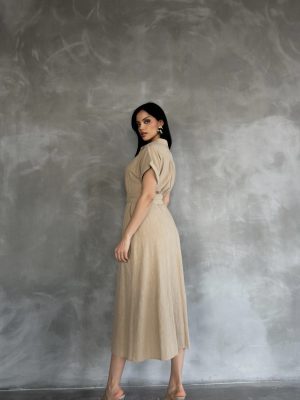 Önden Düğmeli Midi Boy Elbise (2)