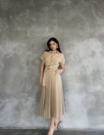 Önden Düğmeli Midi Boy Elbise