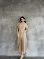 Önden Düğmeli Midi Boy Elbise